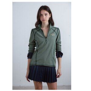 Antigua Baptist University Heathered Green pullover with half-zip